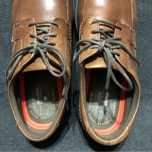 Rockport Oxford Shoes Mens 13 W Style Leader 2 Truffle Tan Leather Apron Toe - Picture 5 of 9